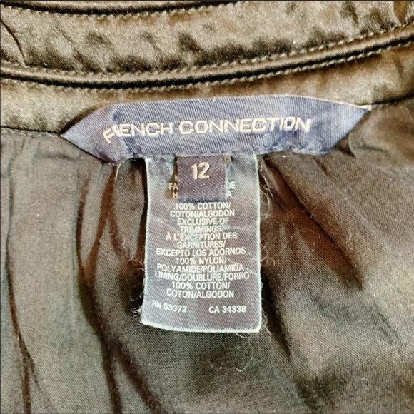 French Connection Yellow Black Floral Dress Cotton Y2K Bold Summer Print - Picture 8 of 8